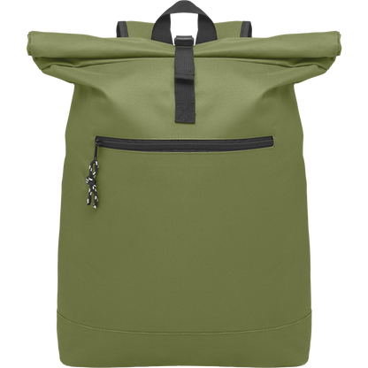 Rolltop Laptop Backpack with Padded Back_ARMY GREEN_DETAILEDIMAGE_front_1