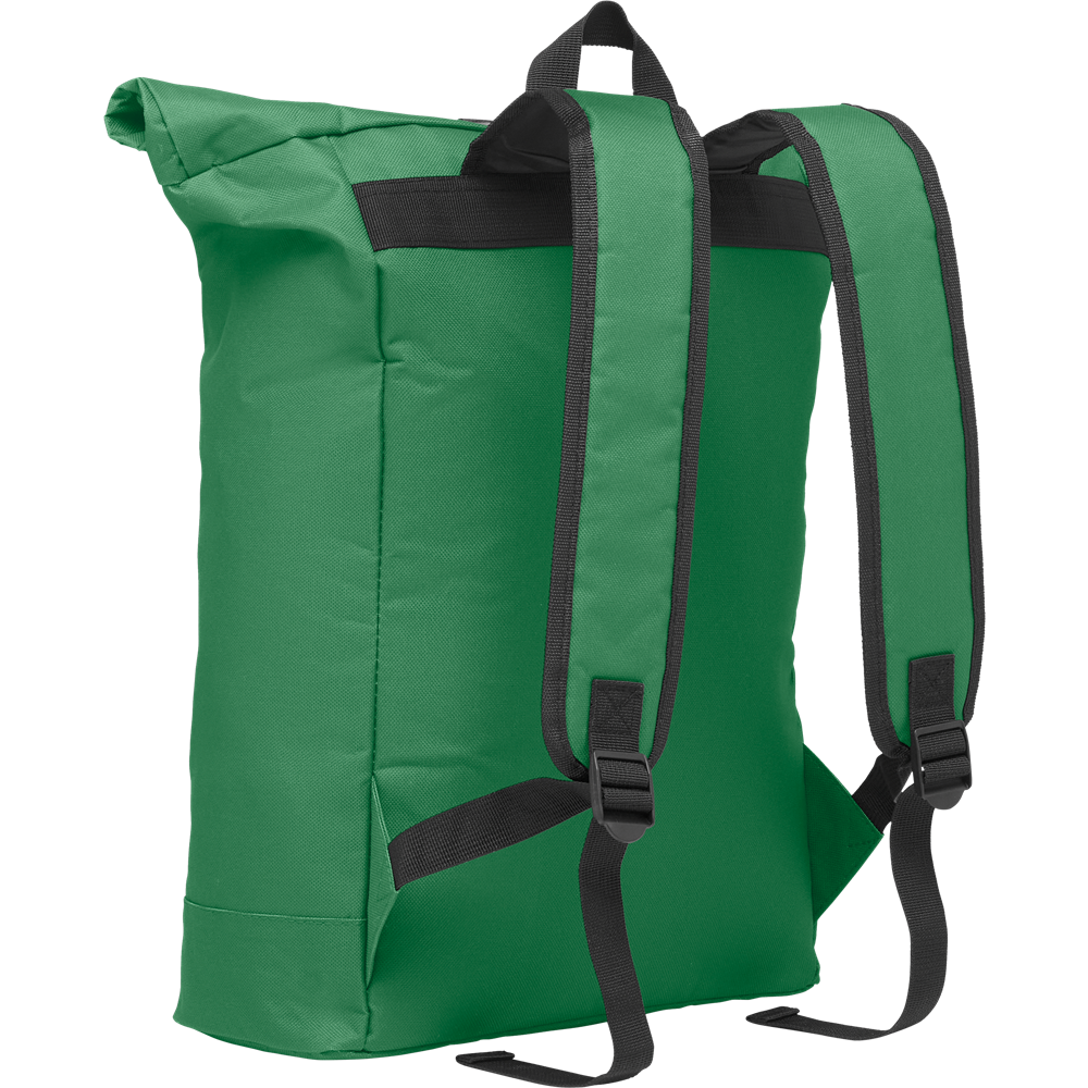 Rolltop Laptop Backpack with Padded Back_DARK GREEN_DETAILEDIMAGE_front_3