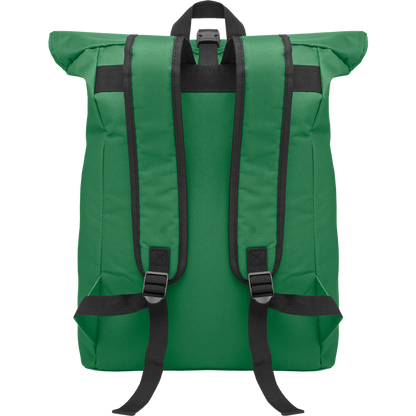 Rolltop Laptop Backpack with Padded Back_DARK GREEN_DETAILEDIMAGE_front_2