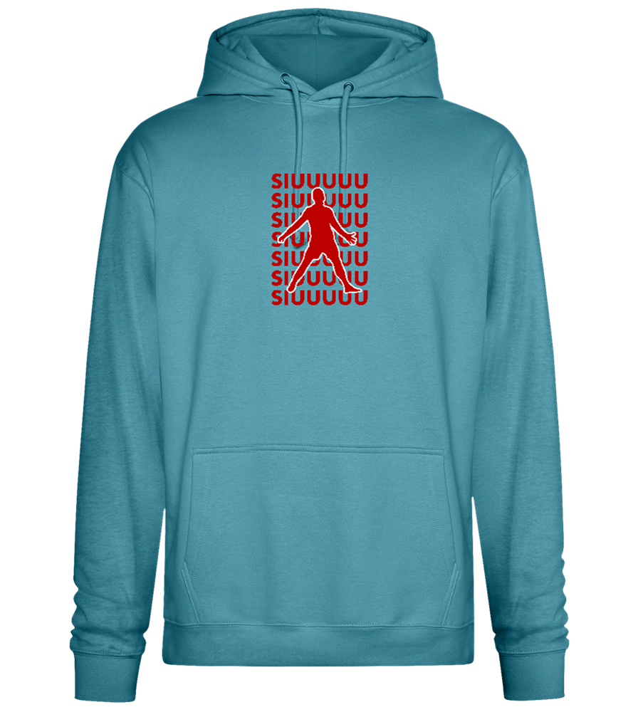 Soccer Celebration Design - Premium Essential Unisex Hoodie_POOL BLUE_front