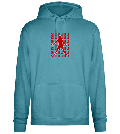 Soccer Celebration Design - Premium Essential Unisex Hoodie_POOL BLUE_front