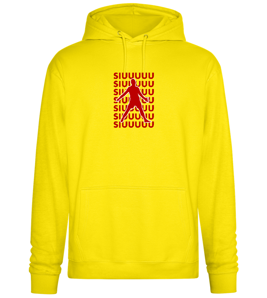 Soccer Celebration Design - Premium Essential Unisex Hoodie_YELLOW_front