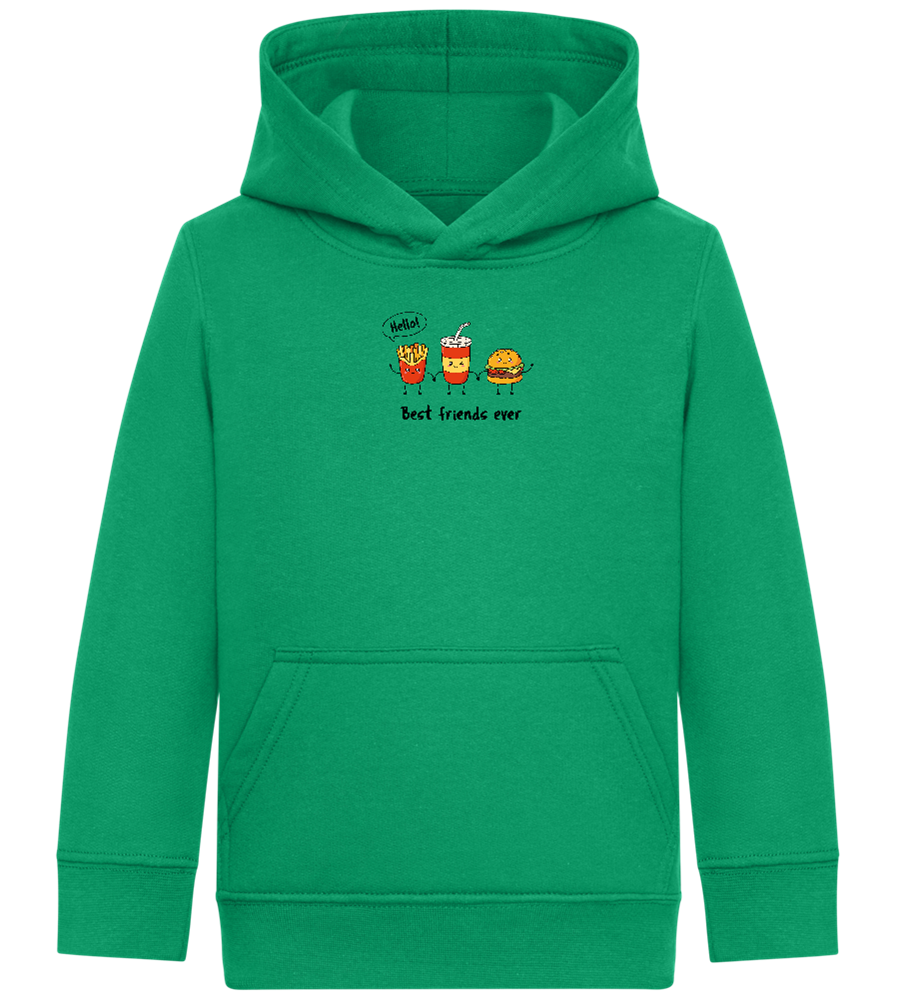 Best Friends Ever Design - Comfort Kids Hoodie_MEADOW GREEN_front