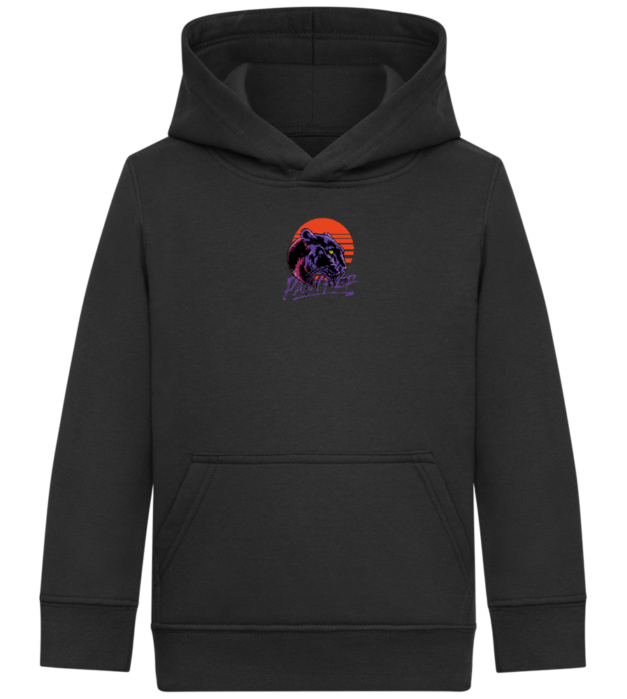 Retro Panther Design - Comfort Kids Hoodie_BLACK_front