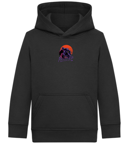 Retro Panther Design - Comfort Kids Hoodie_BLACK_front