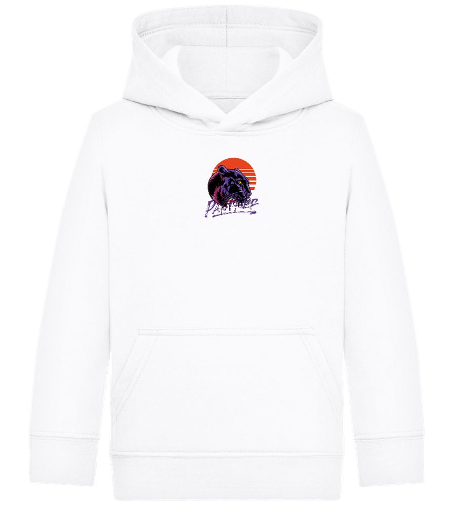 Retro Panther Design - Comfort Kids Hoodie_WHITE_front