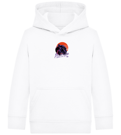 Retro Panther Design - Comfort Kids Hoodie_WHITE_front