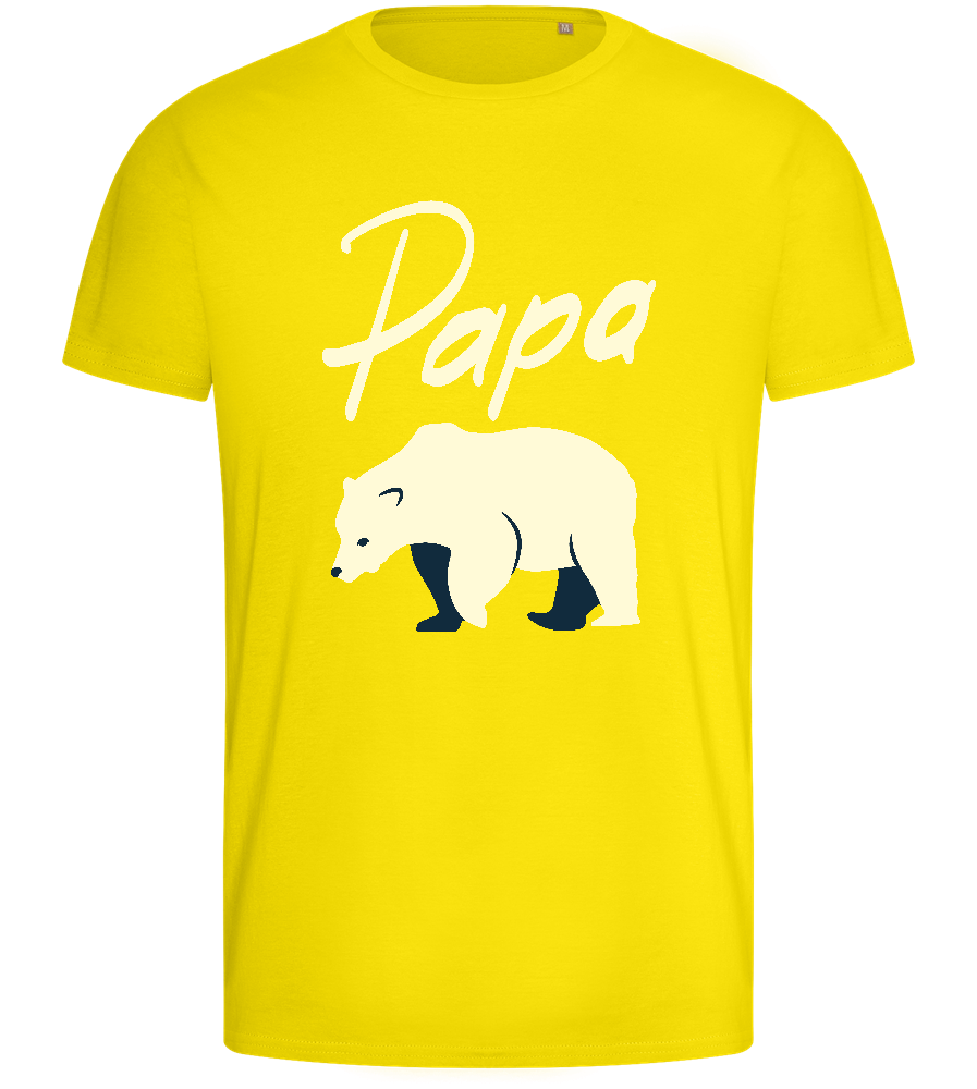 Papa Icebear Design - Basic men's fitted t-shirt_YELLOW_front