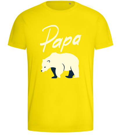 Papa Icebear Design - Basic men's fitted t-shirt_YELLOW_front