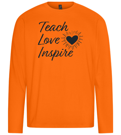 Teach Love Inspire Heart Design - Premium men's long sleeve t-shirt_ORANGE_front