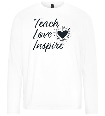 Teach Love Inspire Heart Design - Premium men's long sleeve t-shirt_WHITE_front