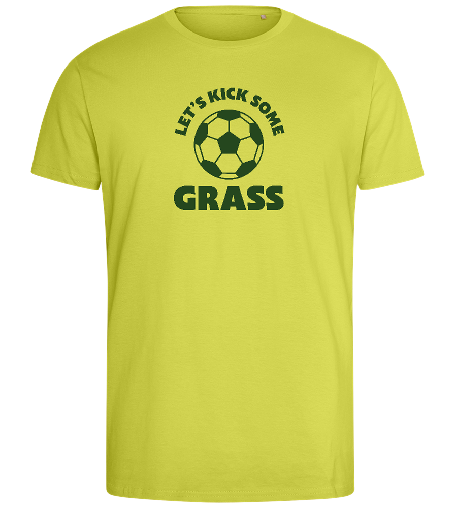 Let's Kick Some Grass Design - Comfort men's fitted t-shirt_GREEN APPLE_front