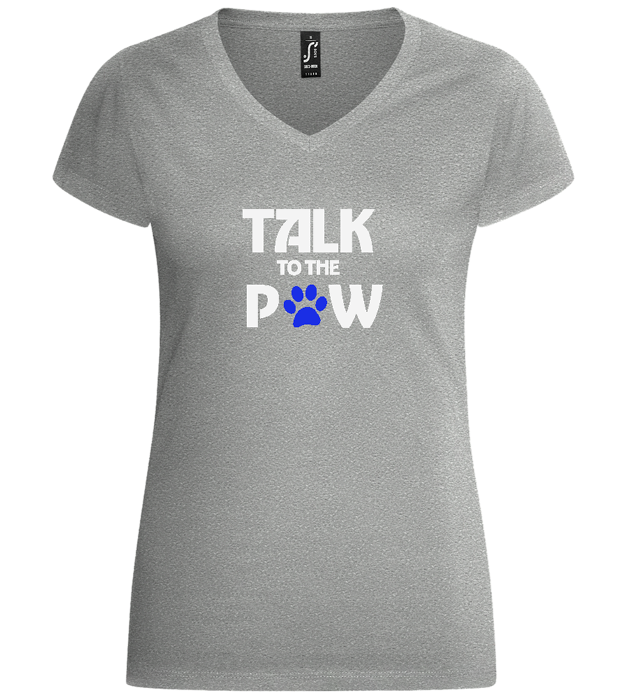 Talk to the Paw Design - Basic women's v-neck t-shirt_ORION GREY_front