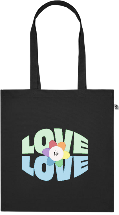 Love is Love Flower Design - Premium colored organic cotton tote bag_BLACK_front