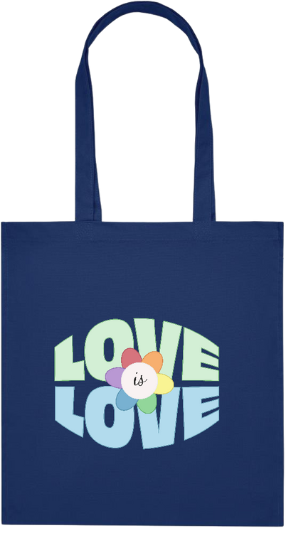 Love is Love Flower Design - Premium colored organic cotton tote bag_BLUE_front