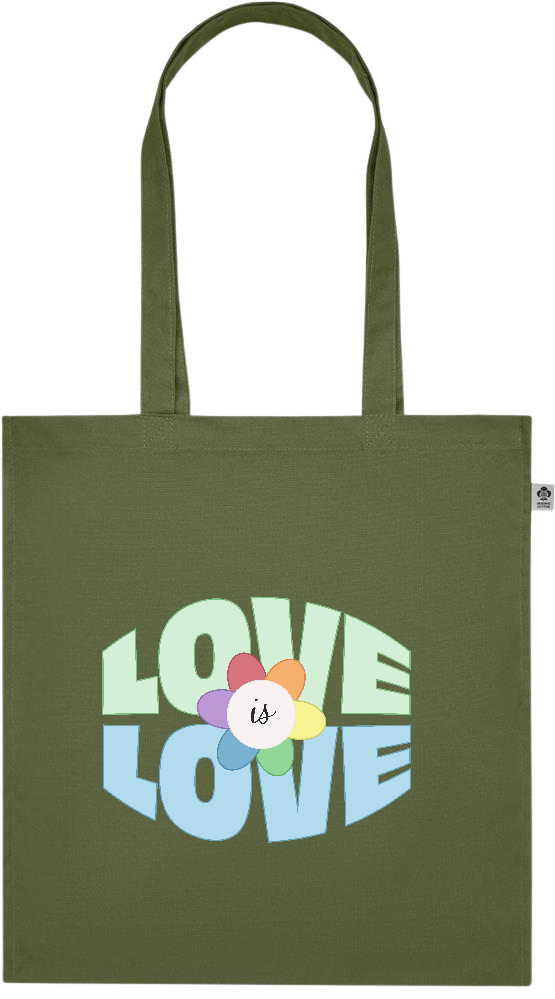 Love is Love Flower Design - Premium colored organic cotton tote bag_GREEN_front