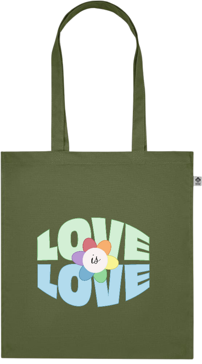 Love is Love Flower Design - Premium colored organic cotton tote bag_GREEN_front