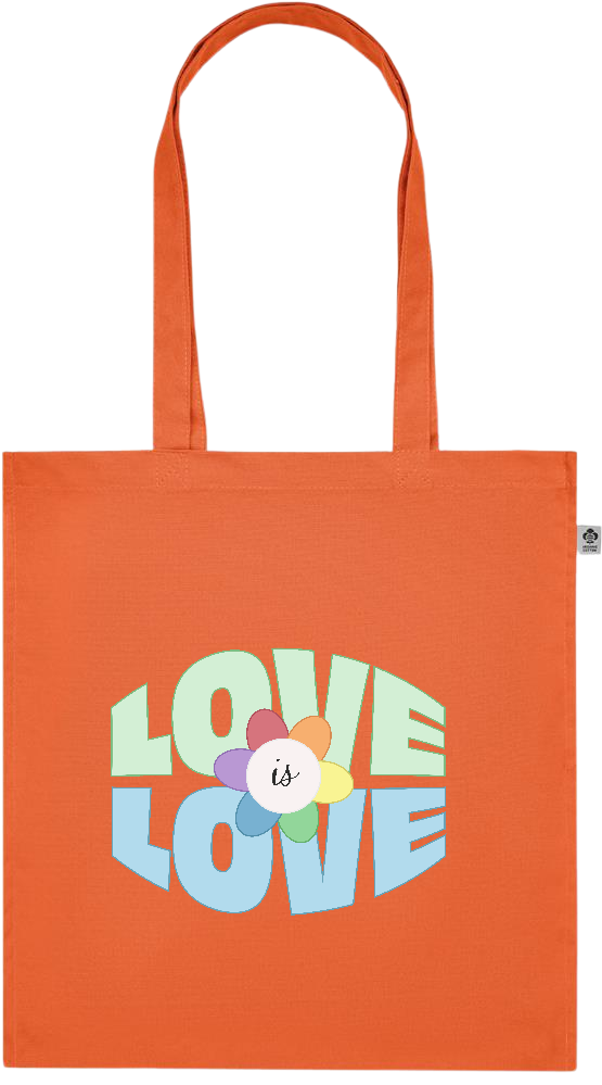 Love is Love Flower Design - Premium colored organic cotton tote bag_ORANGE_front