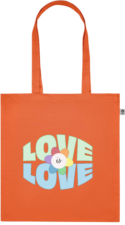 Love is Love Flower Design - Premium colored organic cotton tote bag_ORANGE_front