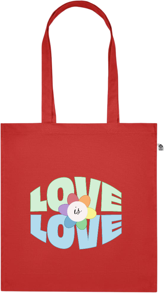 Love is Love Flower Design - Premium colored organic cotton tote bag_RED_front