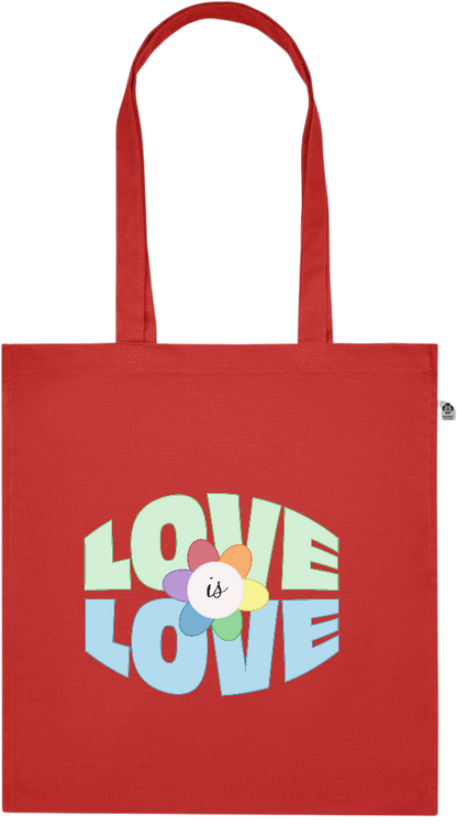 Love is Love Flower Design - Premium colored organic cotton tote bag_RED_front