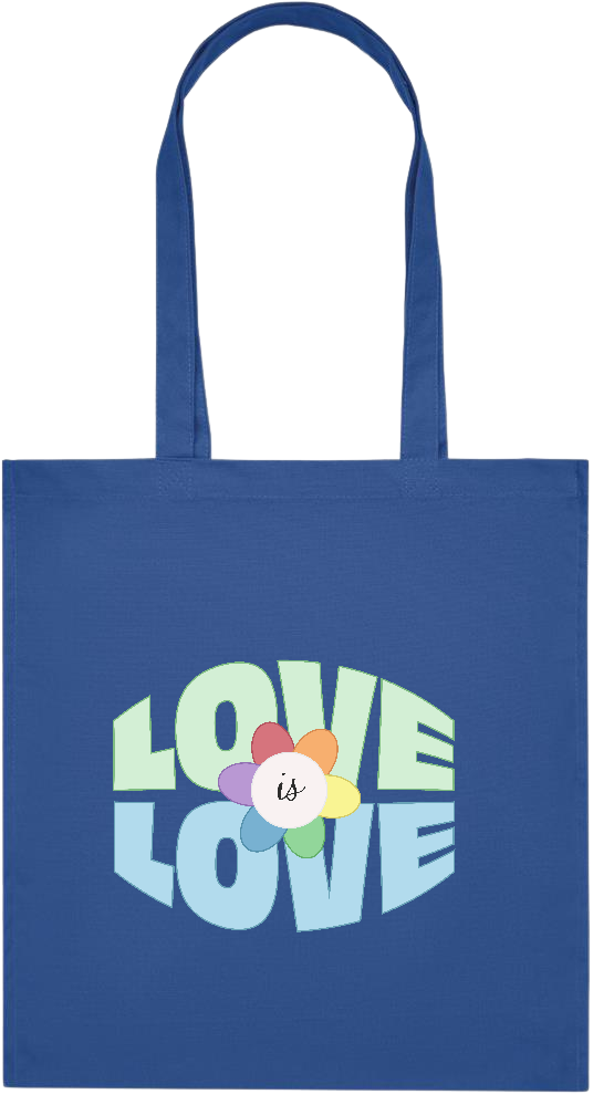 Love is Love Flower Design - Premium colored organic cotton tote bag_ROYAL BLUE_front