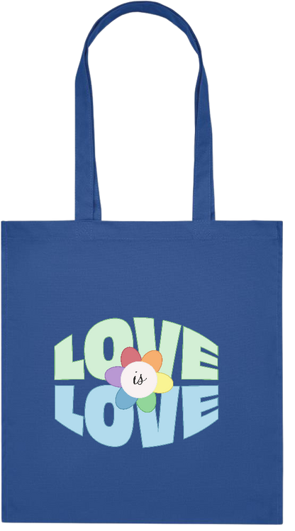 Love is Love Flower Design - Premium colored organic cotton tote bag_ROYAL BLUE_front