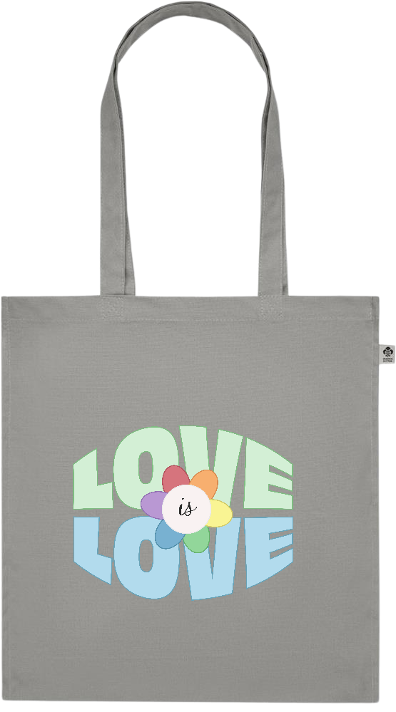 Love is Love Flower Design - Premium colored organic cotton tote bag_STONE GREY_front