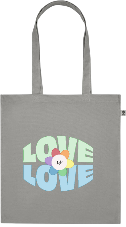 Love is Love Flower Design - Premium colored organic cotton tote bag_STONE GREY_front