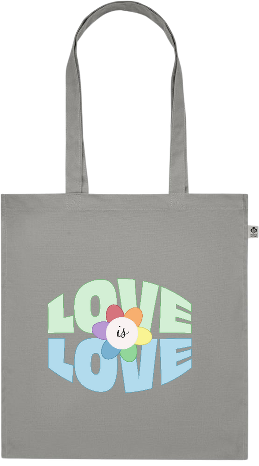 Love is Love Flower Design - Premium colored organic cotton tote bag_STONE GREY_front