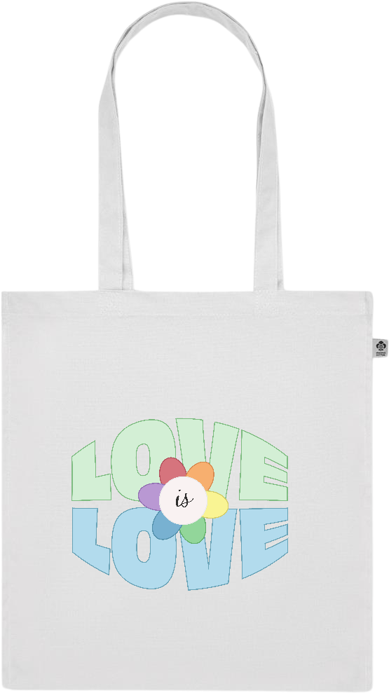 Love is Love Flower Design - Premium colored organic cotton tote bag_WHITE_front