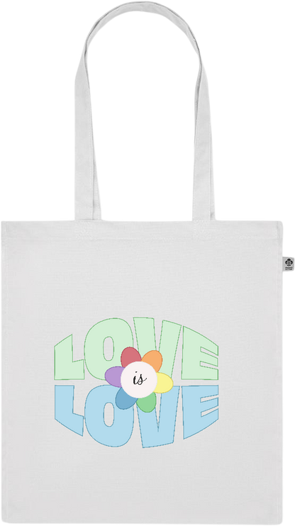 Love is Love Flower Design - Premium colored organic cotton tote bag_WHITE_front