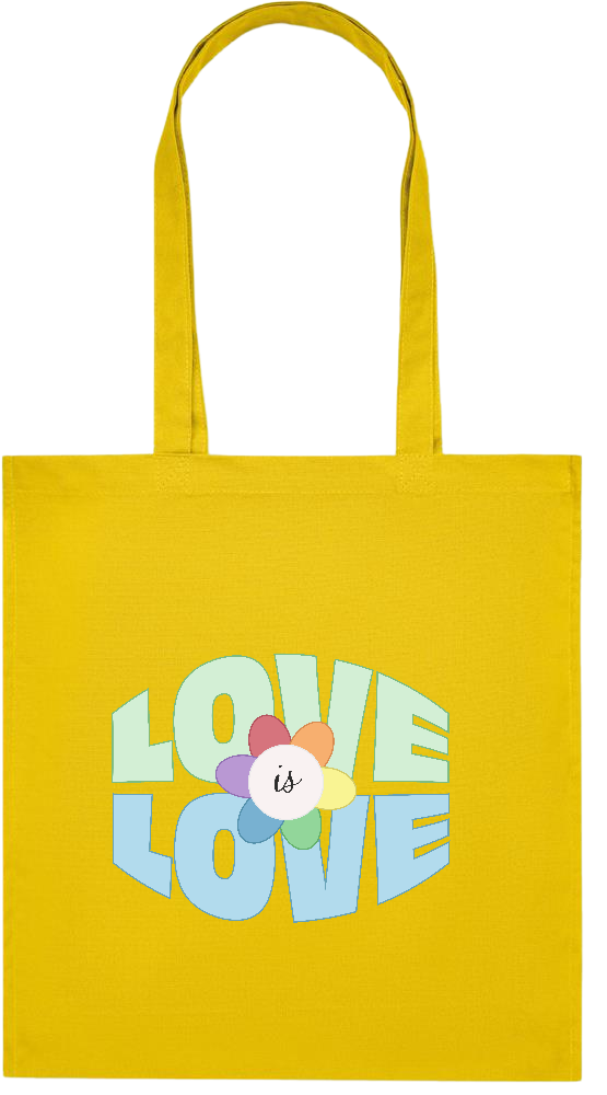 Love is Love Flower Design - Premium colored organic cotton tote bag_YELLOW_front