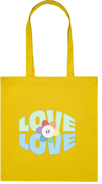 Love is Love Flower Design - Premium colored organic cotton tote bag_YELLOW_front