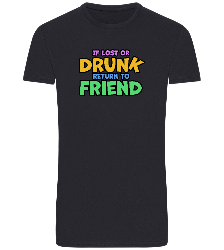 Return to Friend Design - Basic Unisex T-Shirt_FRENCH NAVY_front