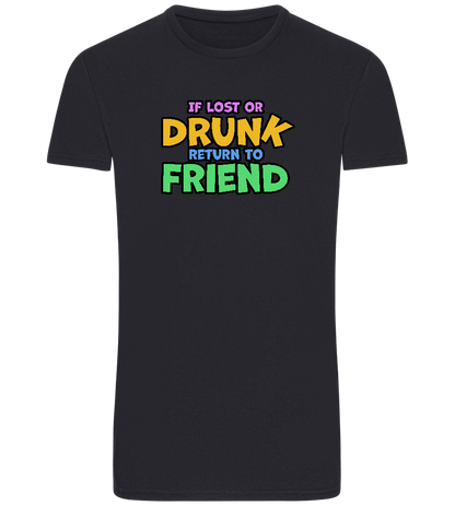 Return to Friend Design - Basic Unisex T-Shirt_FRENCH NAVY_front