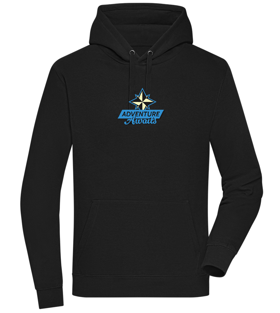 Adventure Awaits Design - Premium unisex hoodie_BLACK_front