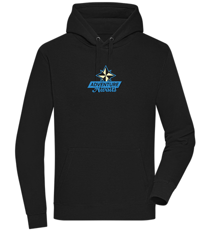 Adventure Awaits Design - Premium unisex hoodie_BLACK_front