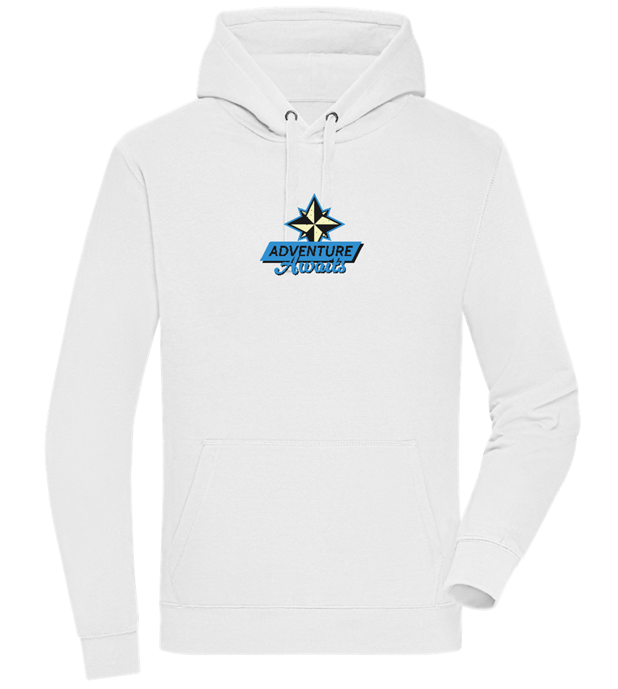 Adventure Awaits Design - Premium unisex hoodie_WHITE_front