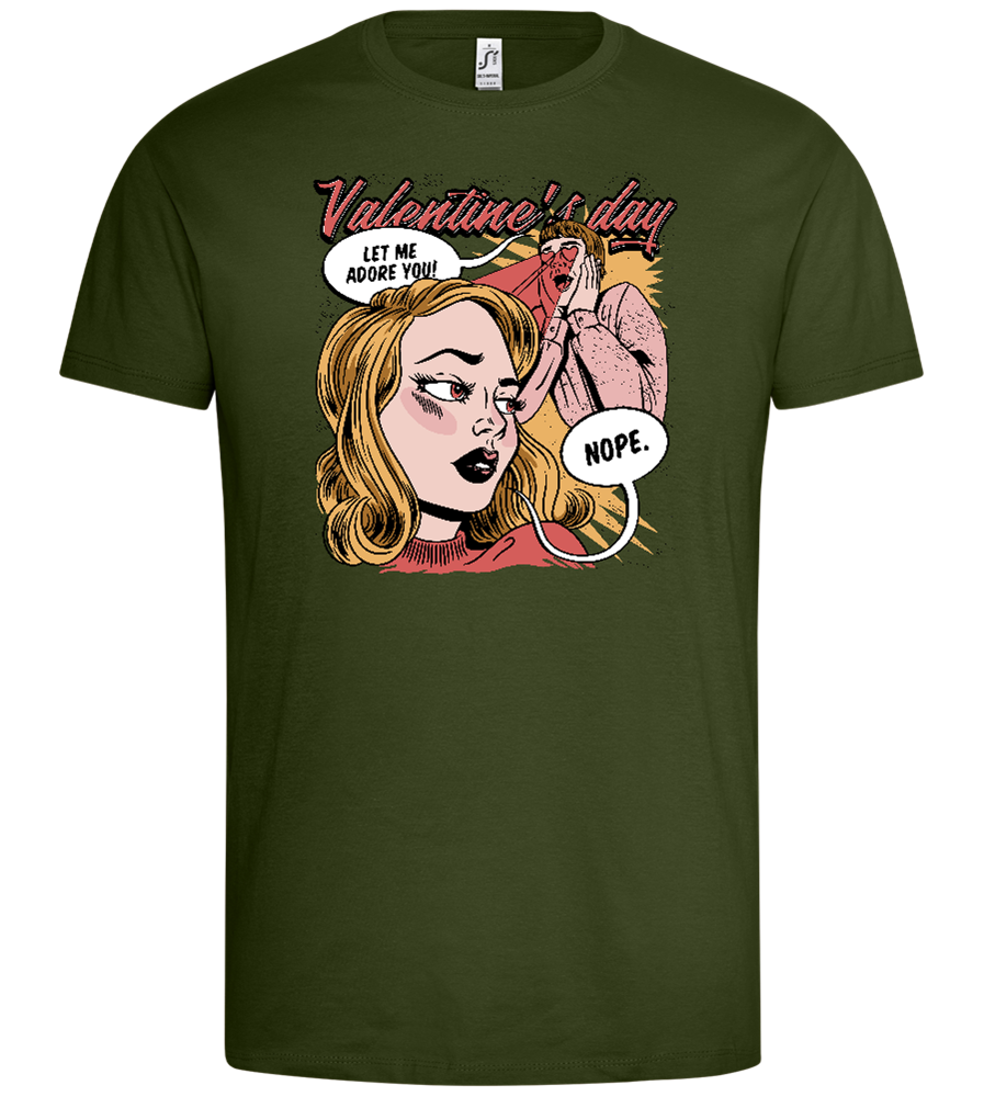 Anti Valentine's Day Comic Design - Premium men's t-shirt_ARMY_front