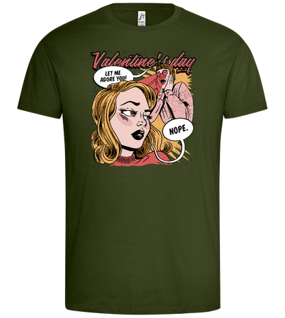 Anti Valentine's Day Comic Design - Premium men's t-shirt_ARMY_front