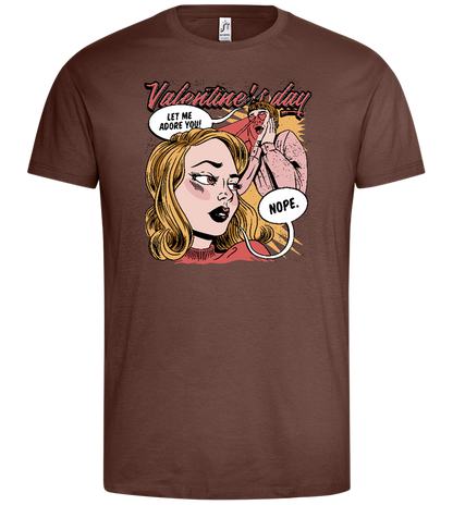 Anti Valentine's Day Comic Design - Premium men's t-shirt_CHOCOLATE_front