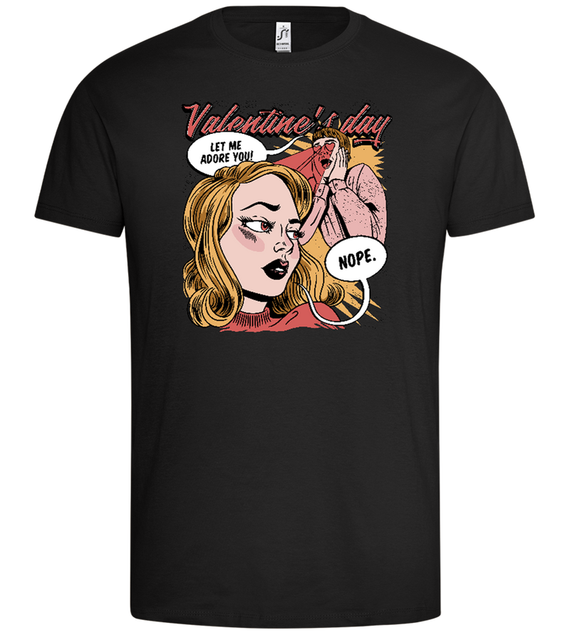 Anti Valentine's Day Comic Design - Premium men's t-shirt_DEEP BLACK_front