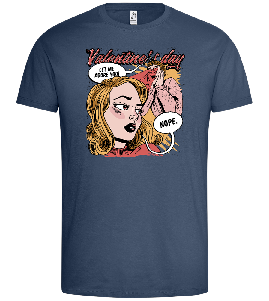 Anti Valentine's Day Comic Design - Premium men's t-shirt_DENIM_front