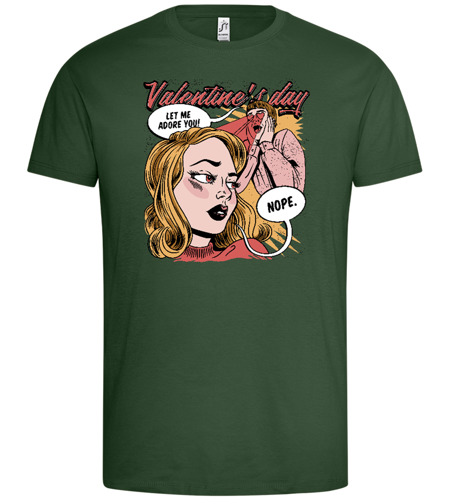 Anti Valentine's Day Comic Design - Premium men's t-shirt_GREEN BOTTLE_front