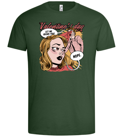 Anti Valentine's Day Comic Design - Premium men's t-shirt_GREEN BOTTLE_front