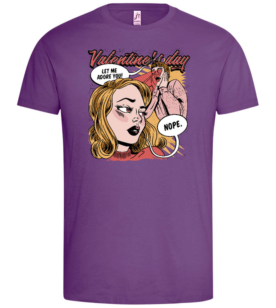 Anti Valentine's Day Comic Design - Premium men's t-shirt_LIGHT PURPLE_front