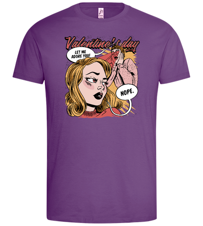 Anti Valentine's Day Comic Design - Premium men's t-shirt_LIGHT PURPLE_front