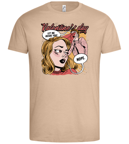 Anti Valentine's Day Comic Design - Premium men's t-shirt_SAND_front