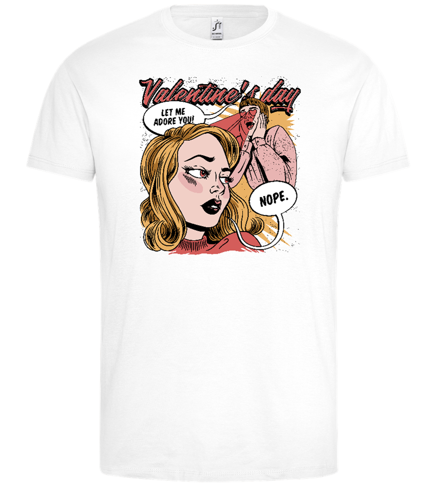 Anti Valentine's Day Comic Design - Premium men's t-shirt_WHITE_front